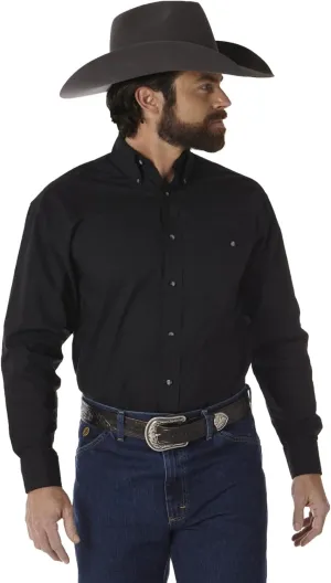 Wrangler Men's Long Sleeve Button Down One Pocket Shirt