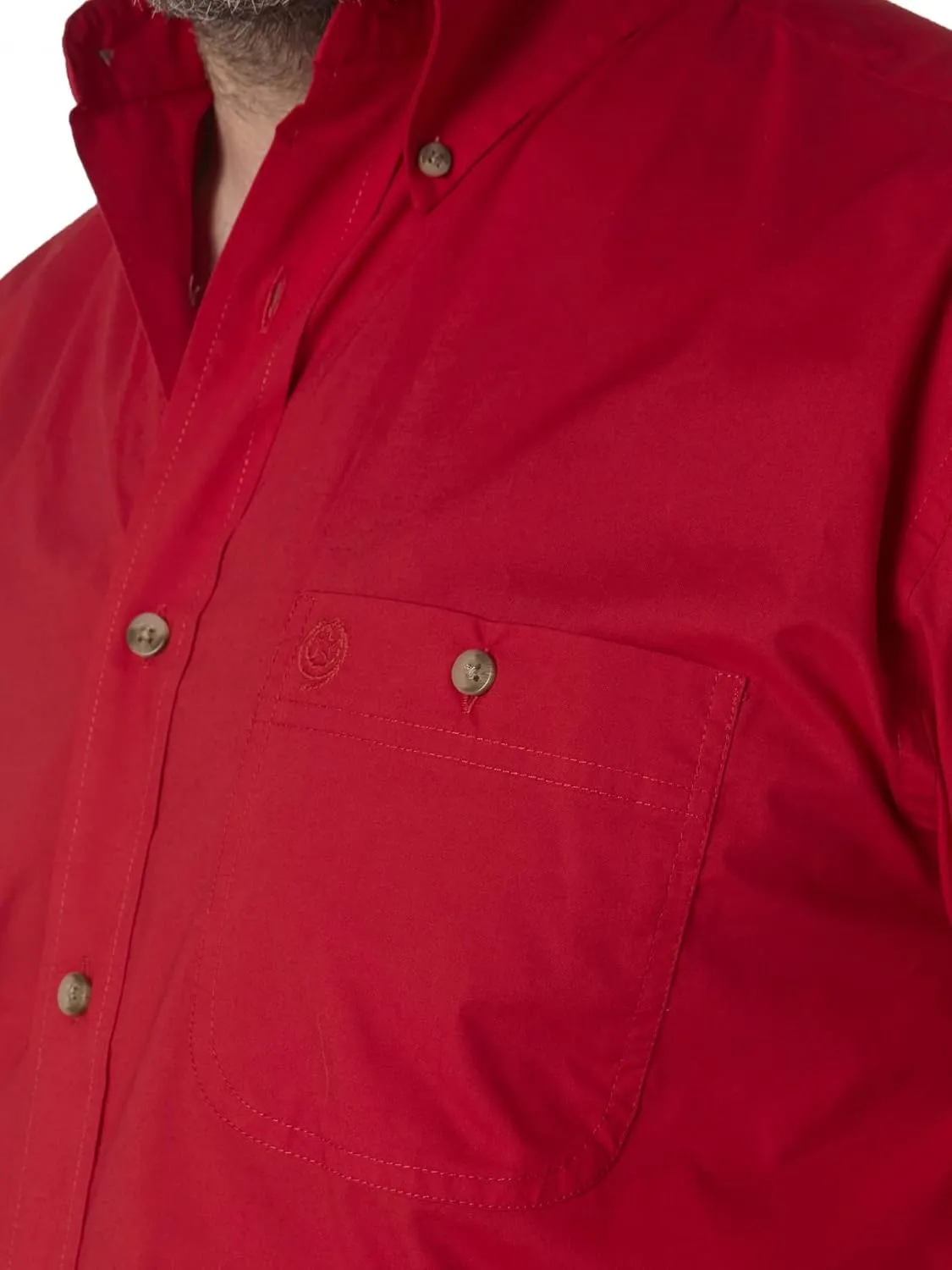 Wrangler Men's Long Sleeve Button Down One Pocket Shirt