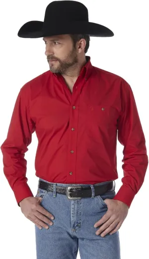 Wrangler Men's Long Sleeve Button Down One Pocket Shirt