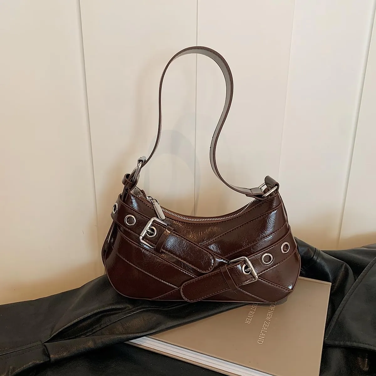 YFGBCX Red Purse for Women Small Shoulder Bag Y2K Trendy Leather Handbag Hobo