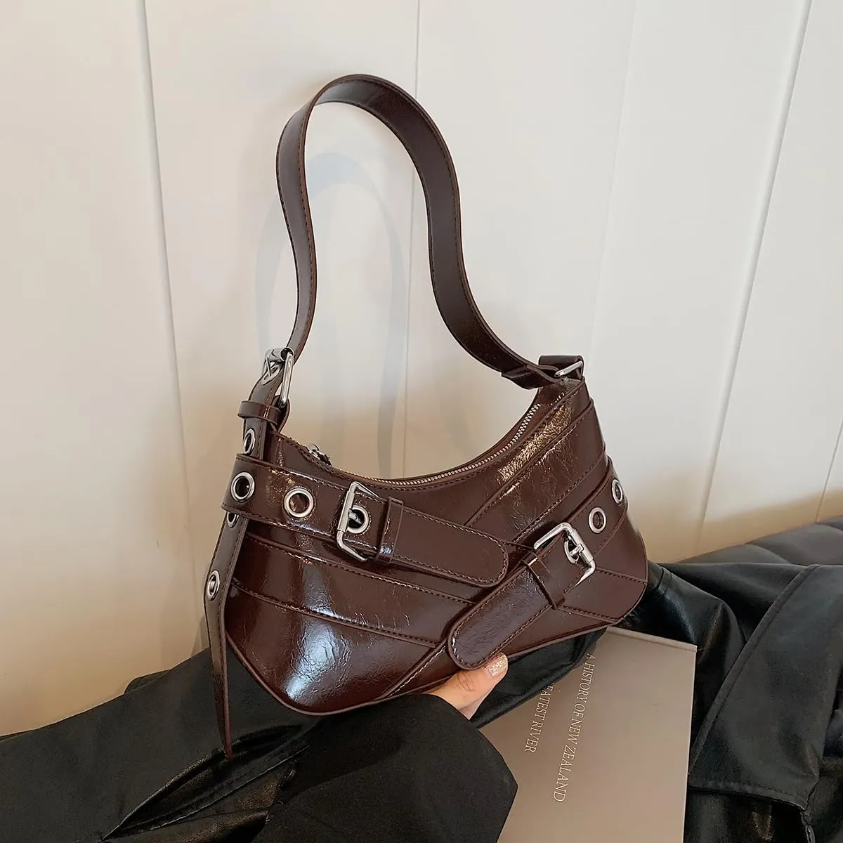 YFGBCX Red Purse for Women Small Shoulder Bag Y2K Trendy Leather Handbag Hobo
