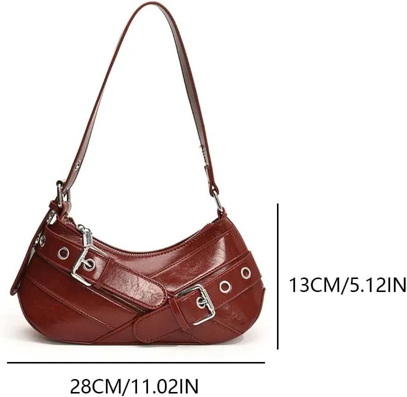 YFGBCX Red Purse for Women Small Shoulder Bag Y2K Trendy Leather Handbag Hobo