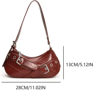 YFGBCX Red Purse for Women Small Shoulder Bag Y2K Trendy Leather Handbag Hobo