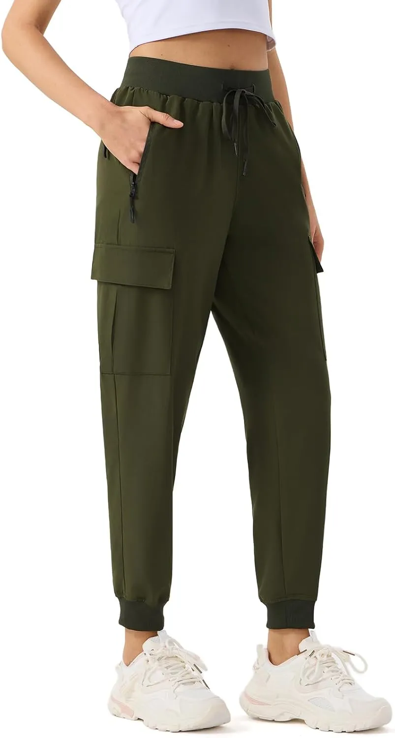 ZENGVEE Women's Quick Dry Hiking Cargo Pants with 5 Pockets Lightweight Athletic Travel Outdoor Joggers Casual Track Pants