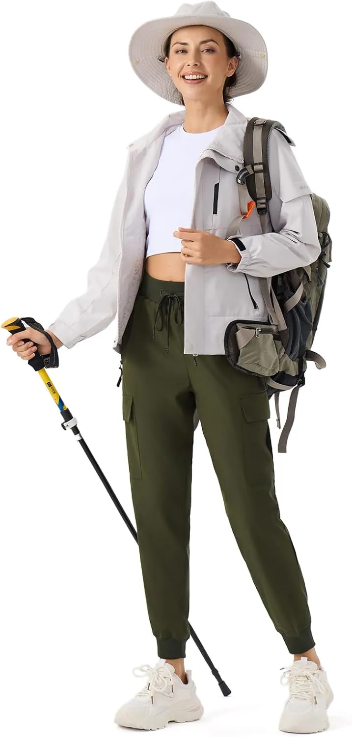 ZENGVEE Women's Quick Dry Hiking Cargo Pants with 5 Pockets Lightweight Athletic Travel Outdoor Joggers Casual Track Pants