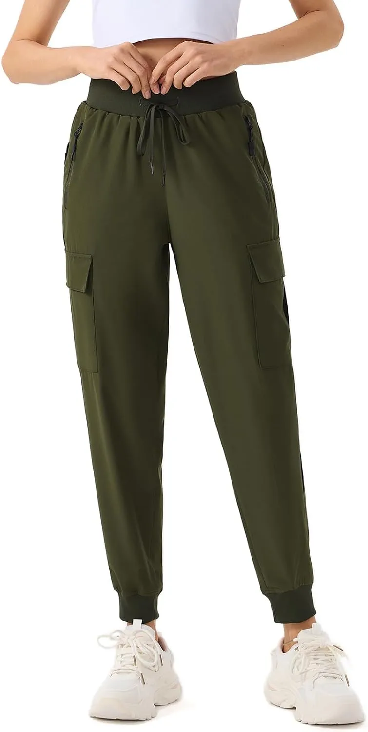 ZENGVEE Women's Quick Dry Hiking Cargo Pants with 5 Pockets Lightweight Athletic Travel Outdoor Joggers Casual Track Pants